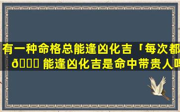 有一种命格总能逢凶化吉「每次都 🐘 能逢凶化吉是命中带贵人吗」